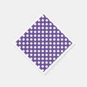 パープル・バイオレット＆ホワイトのポルカドット・バースデーパーティー スタンダードカクテルナプキン (角)