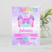 パープル バウンス ハウス 誕生日 招待状 (スタンド正面)