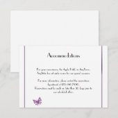 パープル・バタフライ・ハート・ウェディング・インサート エンクロージャーカード (正面/裏面)