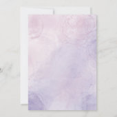 パープル バタフライ 水彩 フラワー ベイビー ショー 招待状 (裏面)