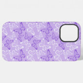 パープル・バタフライ iPhoneケース (裏面横)