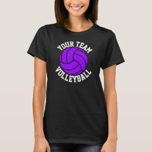 パープル・バレーカスタムボール・チームが女性の黒Tに Tシャツ
