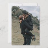 パープル バーガンディー フラワーブラックエンゲージメントパーティー 招待状 (裏面)