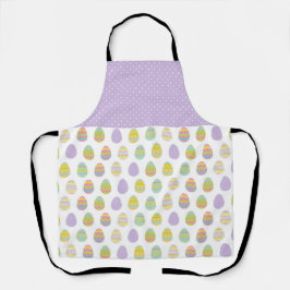 パープル&パステルカラーイースターエッグ エプロン