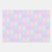 パープル&パステル色の復活祭バニーポーズ ラッピングペーパーシート (正面2)