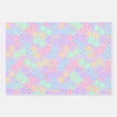 パープル&パステル色の復活祭バニーポーズ ラッピングペーパーシート (正面)