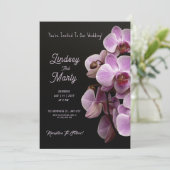 パープル・パッション：エレガントな紫の蘭のウェディング 招待状 (スタンド正面)