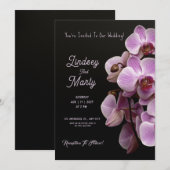 パープル・パッション：エレガントな紫の蘭のウェディング 招待状 (正面/裏面)