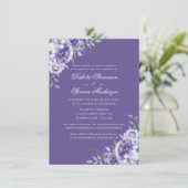 パープル パッション | バイオレット ラベンダー プラム ブラシストローク 招待状 (スタンド正面)