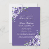 パープル パッション | バイオレット ラベンダー プラム ブラシストローク 招待状 (正面)