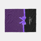 パープル·パーソナライズされたダイヤモンド·パープル·ボウ フリースブランケット (正面(横))