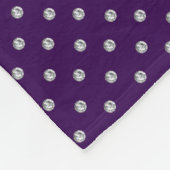 パープル·パーソナライズされたダイヤモンド·パープル·ボウ フリースブランケット (角)