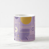 パープル&パーソナライズされた金ゴールドスカンジナビアのミニマリスト コーヒーマグカップ (中央)