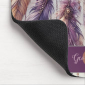 パープル&パーソナライズされた金ゴールドボホドリームキャッチャー マウスパッド (コーナー)