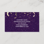 パープル | パーティーポップと紙吹雪 名刺 (裏面)