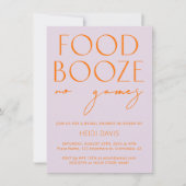 パープル & ビビッドオレンジ ゲームなしの結婚前お茶会招待状 招待状 (正面)