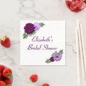 パープル ピオニー フラワーブライダルシャワー スタンダードカクテルナプキン (インサイチュ)