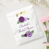 パープル ピオニー フラワーブライダルシャワー フェイバーバッグ (封をした状態)