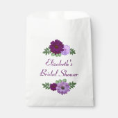 パープル ピオニー フラワーブライダルシャワー フェイバーバッグ (正面)