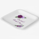 パープル ピオニー フラワーブライダルシャワー ペーパープレート (傾斜あり)