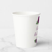 パープル ピオニー フラワーブライダルシャワー 紙コップ (右)