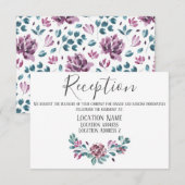 パープル ピオニー フラワーレセプション アコモデーション カード (正面/裏面)