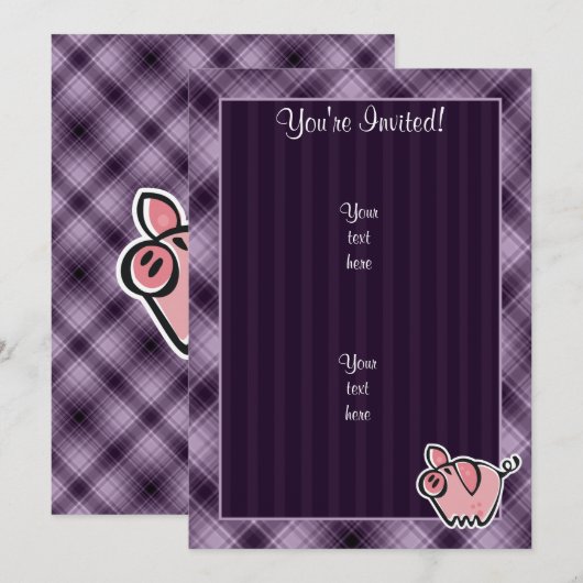 パープル·ピグ 招待状 (正面/裏面)