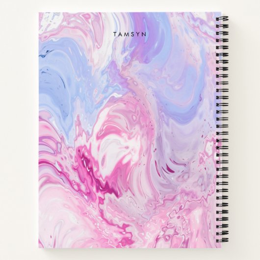 パープル・ピパーソナライズされたンク・ミニマリスト・スケッチブック ノートブック (裏面)