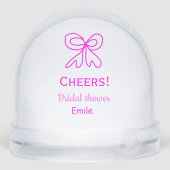 パープル ピンクの弓 ブライダルシャワー 名前を追加 (裏面)