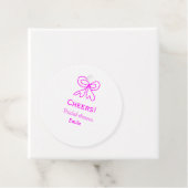 パープル ピンクの弓 ブライダルシャワー 名前を追加 フェイバータグ (インサイチュ)