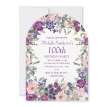 パープル＋ピンクの花嫁花輪100歳の誕生日