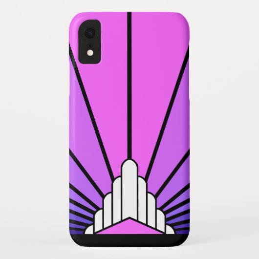 パープル&ピンクのiPhone / iPadケースのアートデコ太陽 Case-Mate iPhoneケース (裏面)