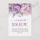 パープル&ピンクガーデンフラワーズブライダルシャワー花嫁 エンクロージャーカード (正面)