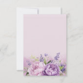 パープル&ピンクガーデンフラワーズブライダルシャワー サンキューカード (裏面)