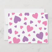 パープル&ピンクハートかわいいガーリーノートカード ノートカード (裏面)