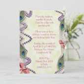 パープル/ピンクピーコック招待状 招待状 (スタンド正面)