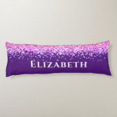 パープル&ピンクフェイクグリッター美学名前をカスタムする ボディピロー (裏面)
