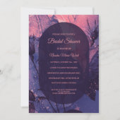 パープル&ピンクフローラスターズアルトゴシックブライダルシャワー 招待状 (正面)