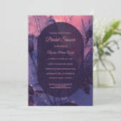 パープル&ピンクフローラスターズアルトゴシックブライダルシャワー 招待状 (スタンド正面)