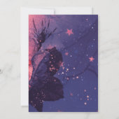 パープル&ピンクフローラスターズアルトゴシックブライダルシャワー 招待状 (裏面)