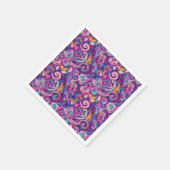 パープル&ピンクフローラペイズリーガールズボお洒落ホ スタンダードカクテルナプキン (角)