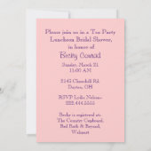 パープル&ピンクブライダルシャワーティーパーティの招待状 招待状 (裏面)