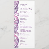 パープル&ピンクペイズリー伝統的インディアン結婚ズ プログラム (正面)