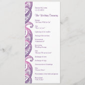 パープル&ピンクペイズリー伝統的インディアン結婚ズ プログラム (裏面)