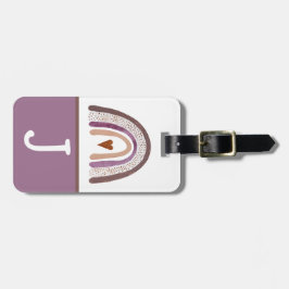 パープル&ピンクボホレインボーキッドイニシャル ラゲッジタグ