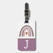 パープル&ピンクボホレインボーキッドイニシャル ラゲッジタグ (正面縦)