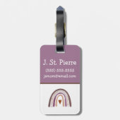 パープル&ピンクボホレインボーキッドイニシャル ラゲッジタグ (裏面縦)