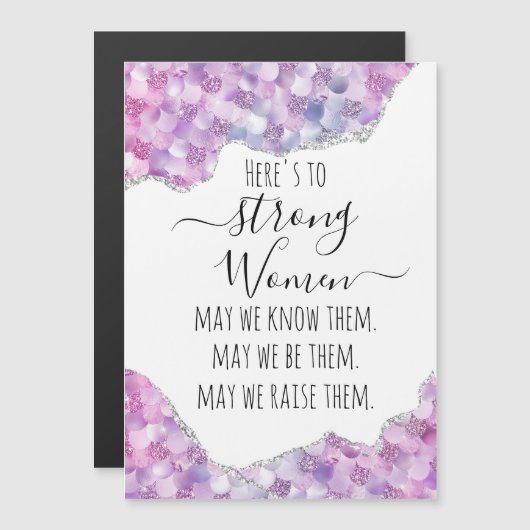 パープル&ピンクマーメイドグリッター引用文ギフトアイディア (正面/裏面)