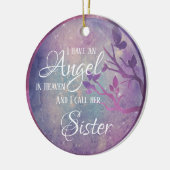 パープル&ピンク銀河系パーソナライズされたメモリアル セラミックオーナメント (左)