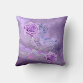 パープル&ピンク音楽ノート&バラスクエアピロー クッション (裏面)